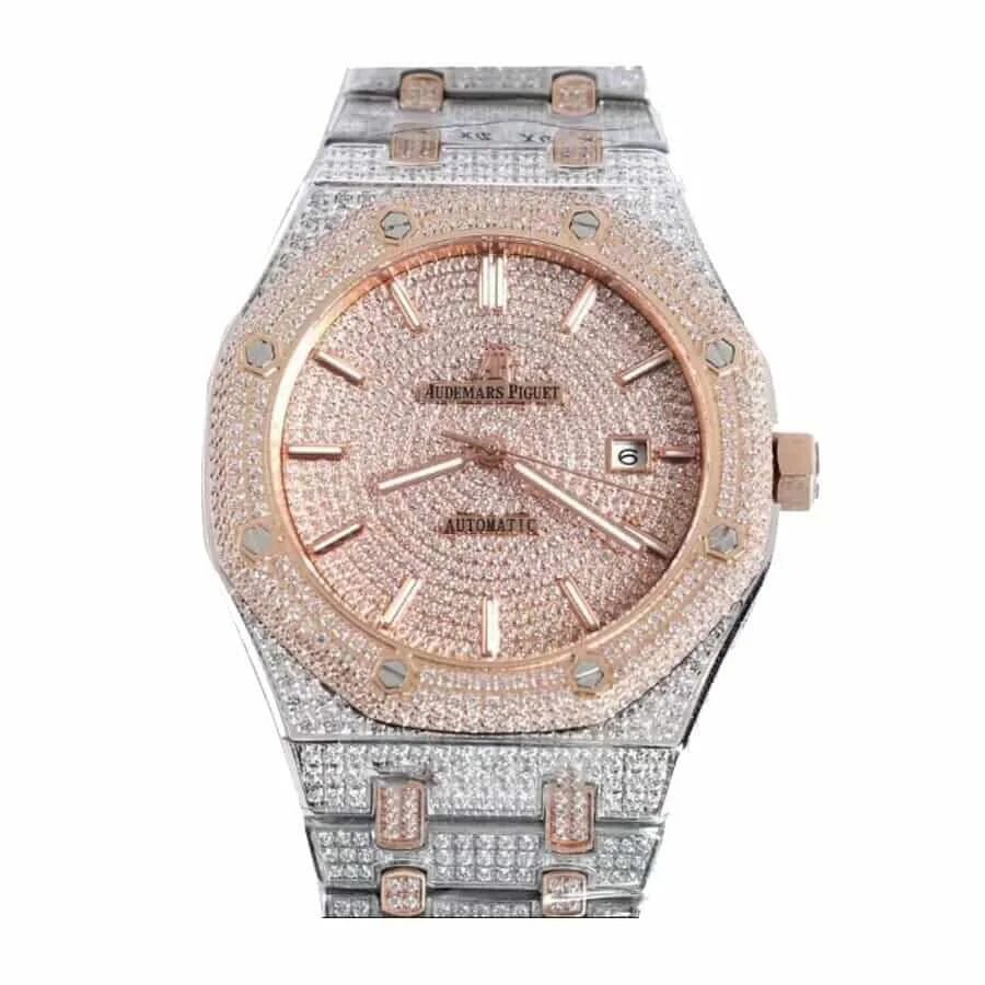 Audemars Piguet Royal Oak Selfwinding 15400SR.OO.1220SR.01 Iced Out — AV-0223