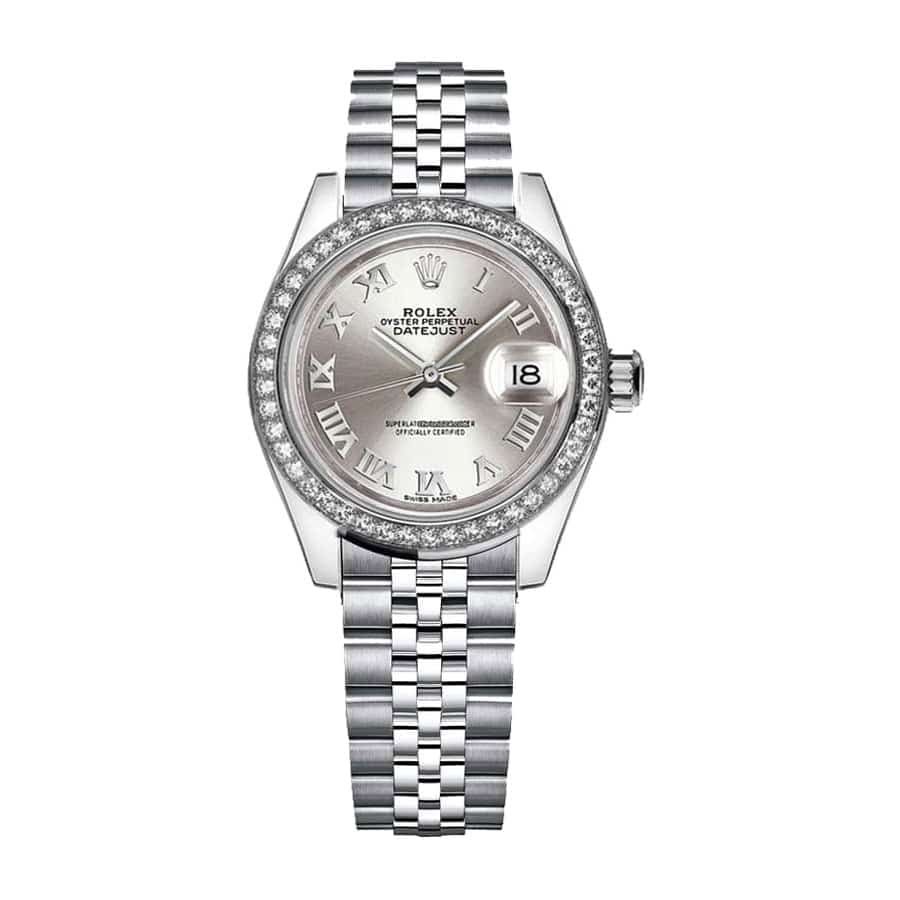Rolex Datejust 279166 Platinum-tone Automatic Grey With Gem-set Dial Jubilee — AV-0494