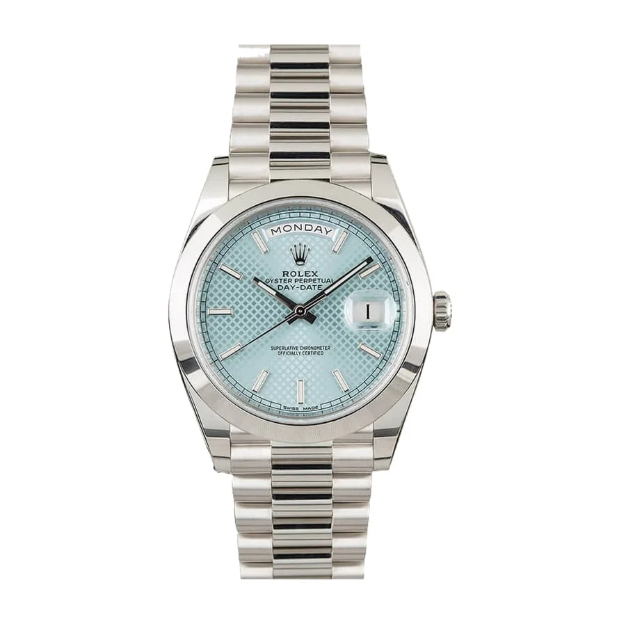 Rolex Day-Date Day Date Ice Blue Baguette Dial Platinum-tone Presidential 228206
