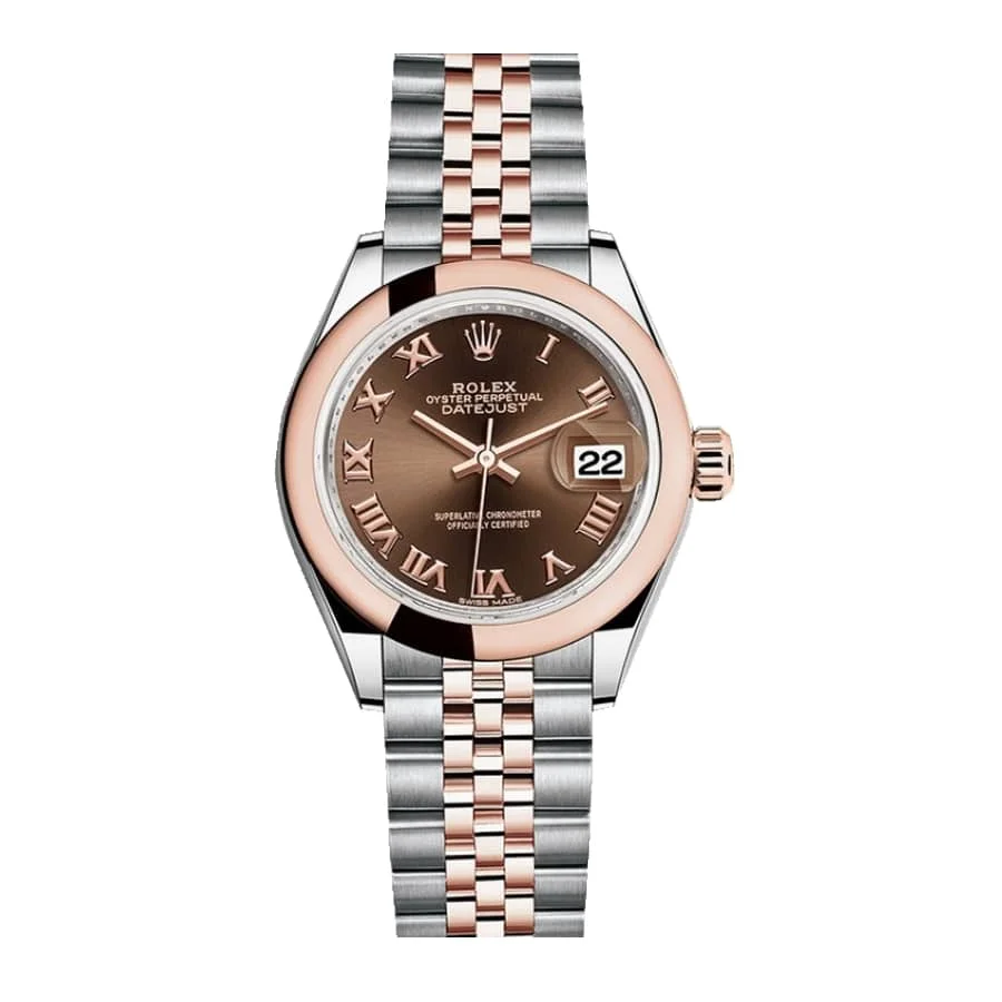 Rolex Datejust 278341RBR Everose Gold-tone and Chocolate with Gem-set Dial Jubilee