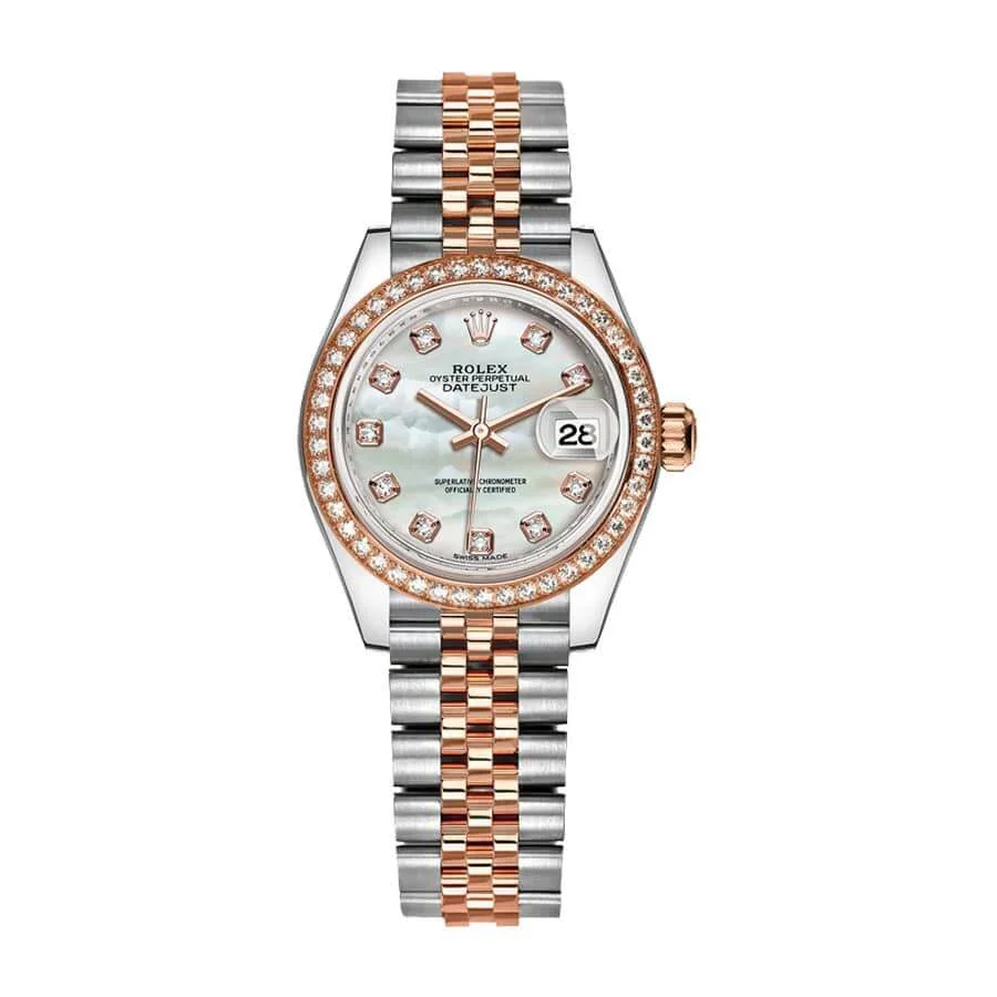 Rolex Datejust 279381RBR Everose Gold-tone Sundust With Gem-set Dial