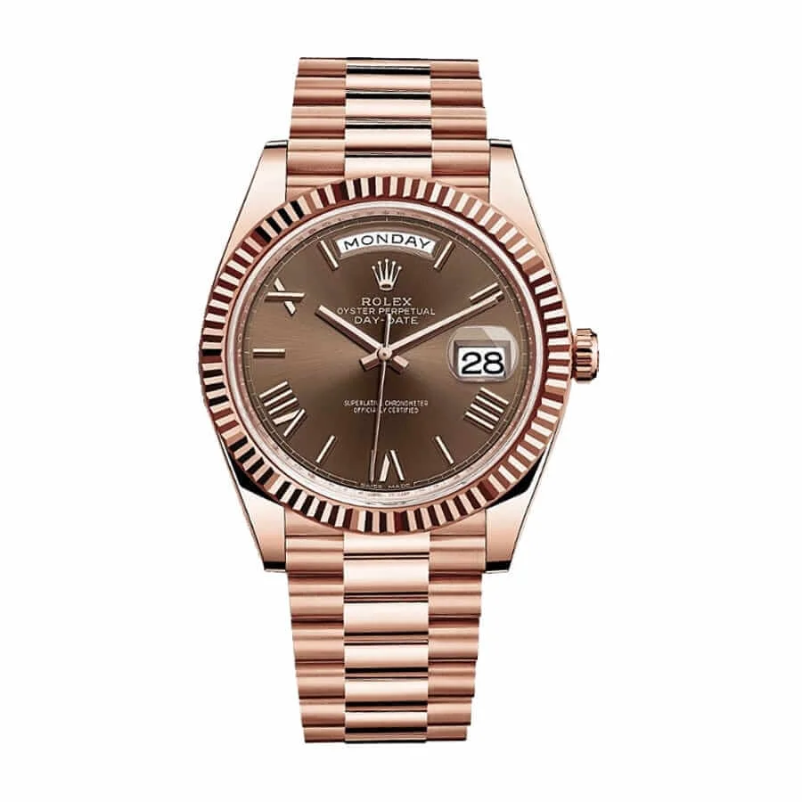 Rolex Day-Date Day Date 228235 Rose Gold-tone Chocolate Roman Dial