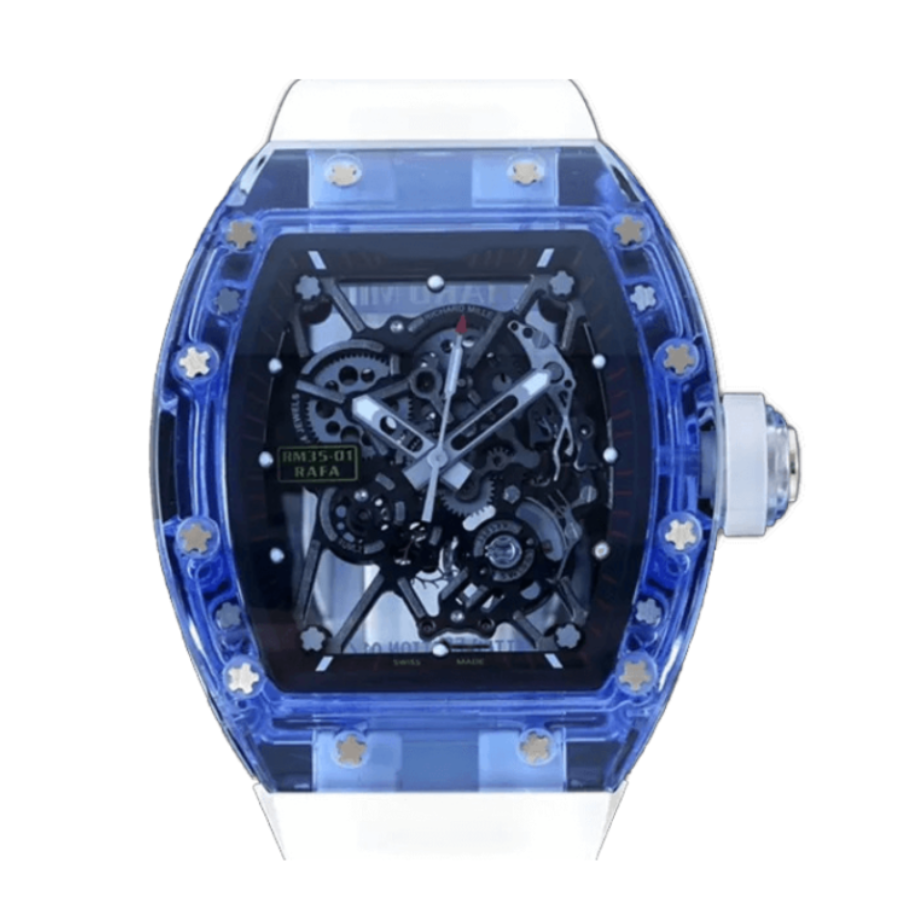 Richard Mille RM 035 35-01 Blue White Rubber Bracelet