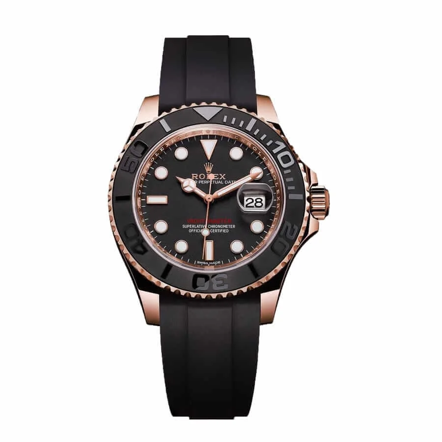 Rolex Yacht-Master 40 116655 SATS Rose Gold-tone Automatic Rubber Black Dial