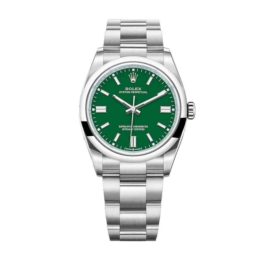 Rolex Oyster Perpetual Green Dial 126000-0005