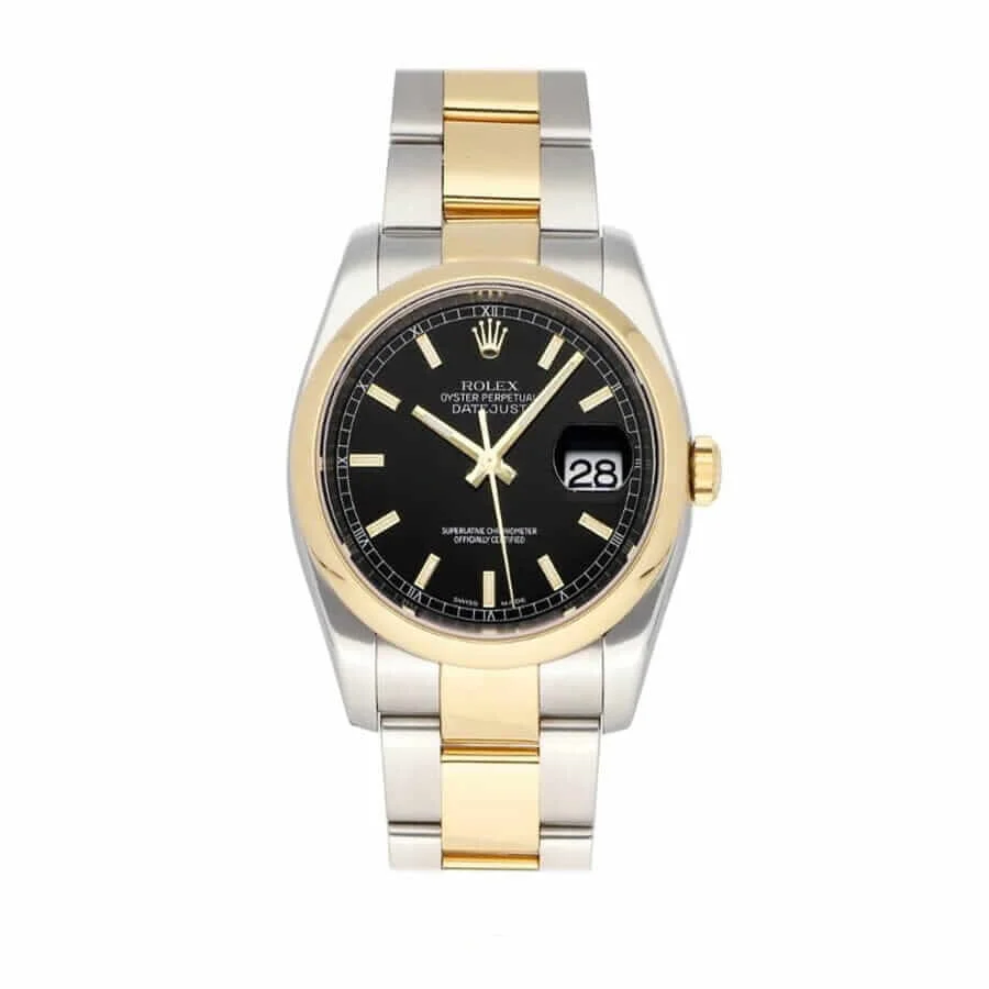 Rolex Datejust Yellow Gold-tone Black Dial 116203 Oyster