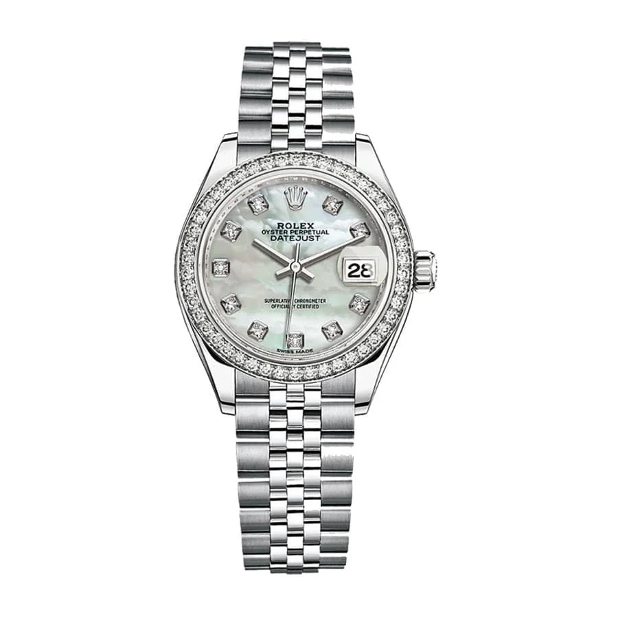 Rolex Datejust 279384RBR White Gold-tone Mother Pearl Dial Jubilee