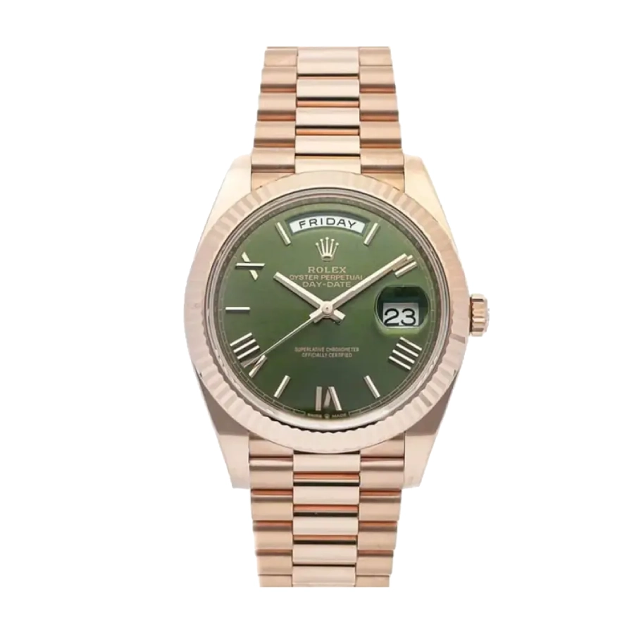 Rolex Day-Date Rose Gold-tone President Green Roman Dial 228235
