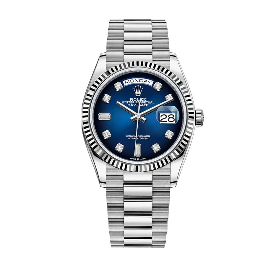 Rolex Day-Date 128239 Blue Dial With Gem-set