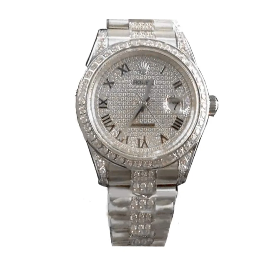 Rolex Datejust 116622 White Gold-tone Gem-set Dial Iced Out