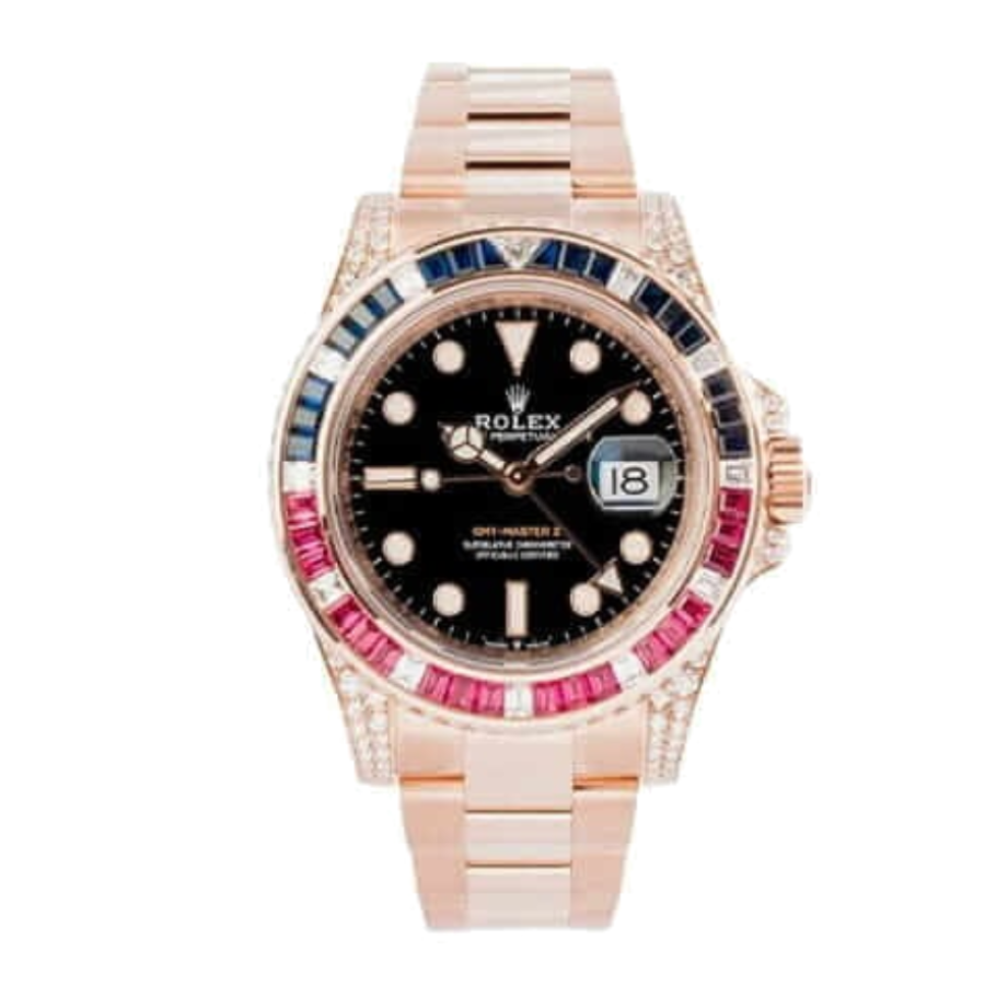 Rolex GMT-Master II 126755SARU Gem-set Bezel Black Dial