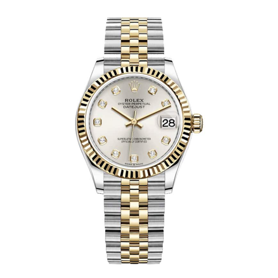 Rolex Datejust 278273 Steel And Yellow Gold-tone Silver With Gem-set Dial