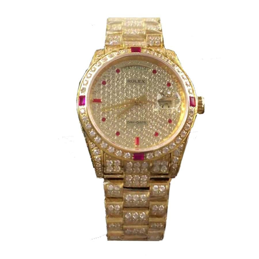 Rolex Datejust 116625 Yellow Gold-tone Gem-set Dial Iced Out — AV-0491