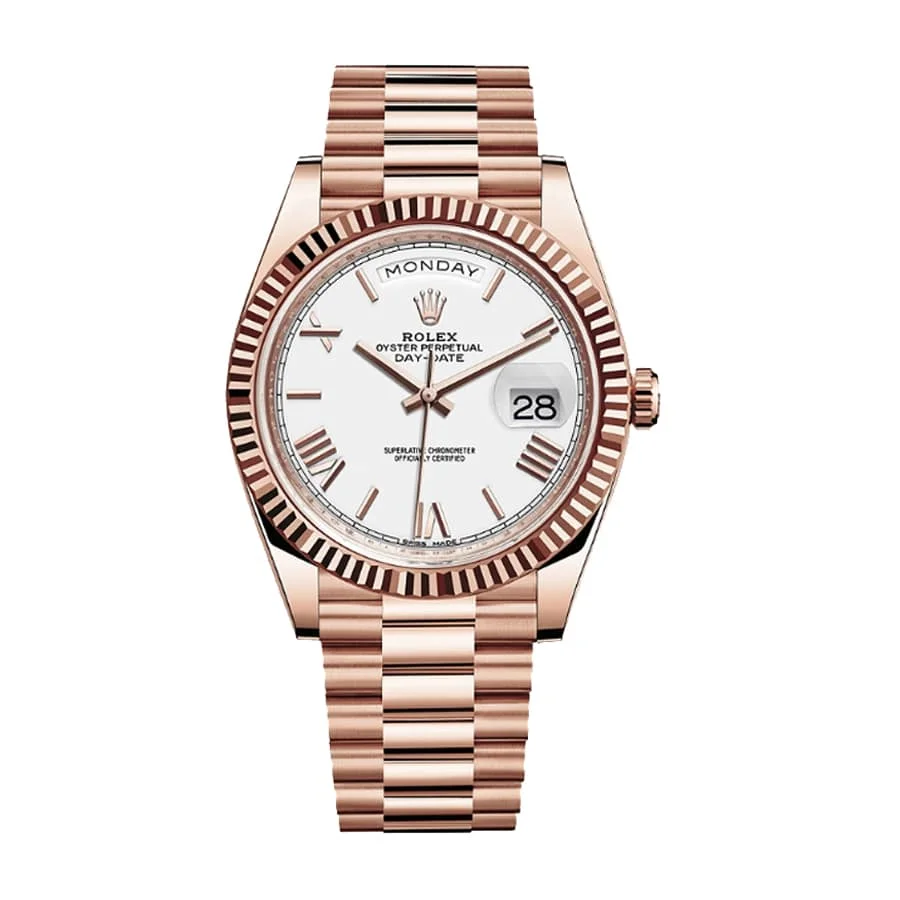Rolex Day-Date 228235 KW Rose Gold-tone White Dial