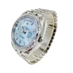 Rolex Day-Date Platinum-tone 228396TBR Ice Blue Baguette Index