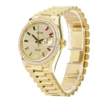 Rolex Day-Date Yellow Gold-tone With Pave Gem-set Dial Sapphire 128348RBR-0030