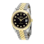 Rolex Datejust Black Gem-set Dial Steel Yellow Gold-tone 126303BKDJ Jubilee