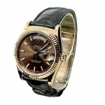 Rolex Day-Date Black Leather