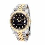Rolex Datejust 12633BKDJ Steel Gold Automatic Black And Gem-set Dial Jubilee