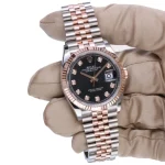 Rolex Datejust 126231, 36mm – Everose Gold-tone Fluted Bezel, Slate Motif Dial with Gem-set