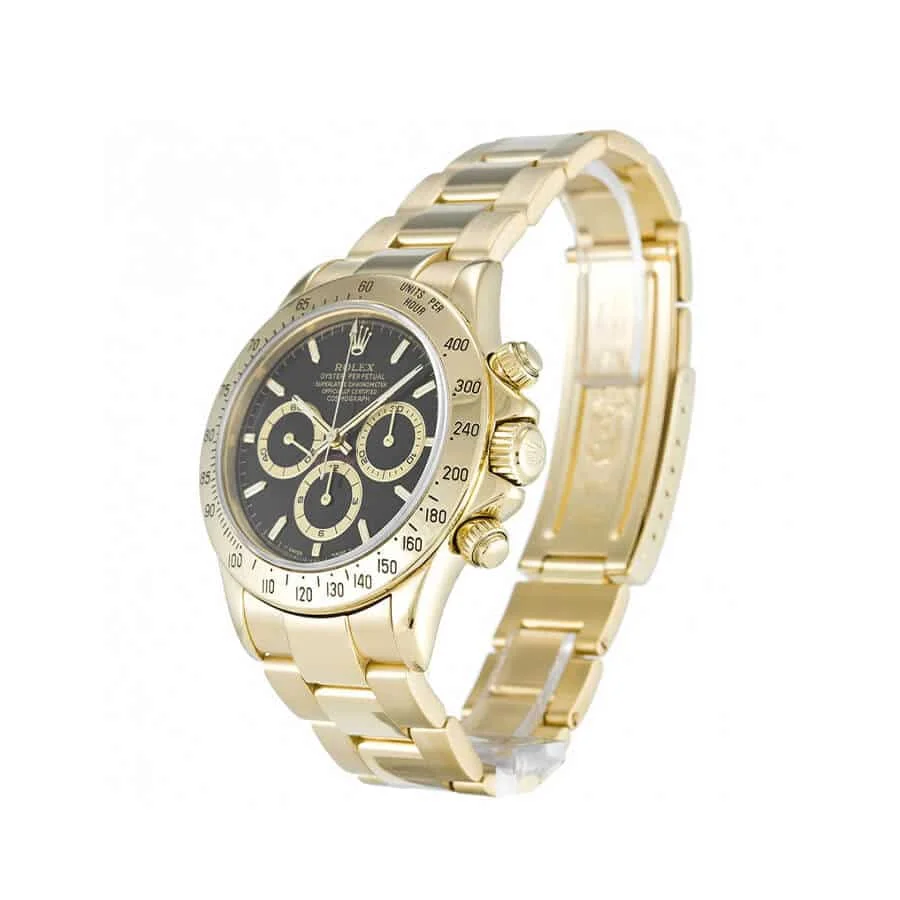 Rolex Daytona Cosmograph Yellow Gold-tone Black Dial 16528 Oyster