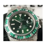 Rolex Submariner Hulk 116610LV Gem-set Green Dial Iced Out