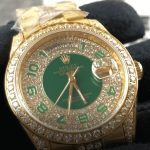 Rolex Datejust Yellow Gold-tone Green Dial Iced out 118348