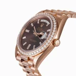 Rolex Day-Date 228345RBR Chocolate Dial Gem-set Bezel