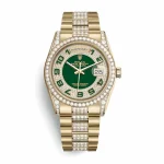 Rolex Datejust Yellow Gold-tone Green Dial Iced out 118348