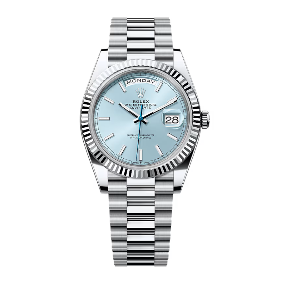Rolex Day-Date Day Date Ice Blue Grooved